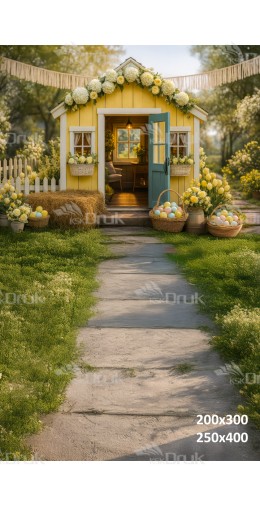 Tło fotograficzne „Żółta wiosenna chatka” | E_770